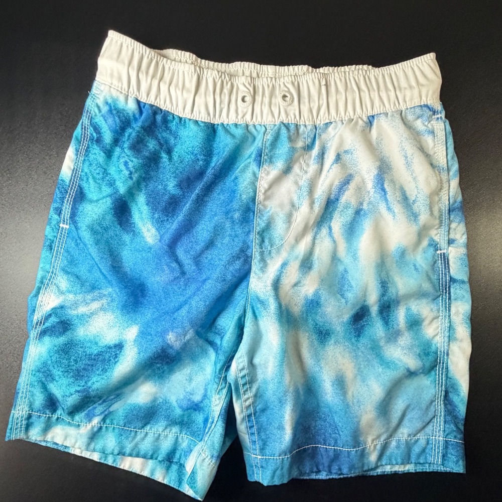 Gap Kids Boys Blue Tie Dye Swim Trunks Board Shorts Size L Large K13
